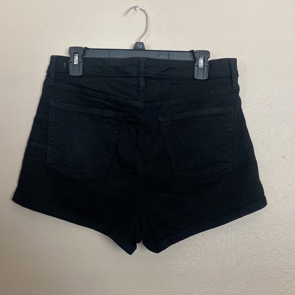 Black Denim High Rise Shorts - Picture 2 of 4